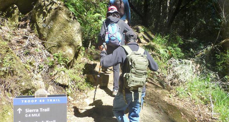 Beginning the climb up the Troop 80 Trail towards Bootjack. Photo by North Bay Christian Hikers.