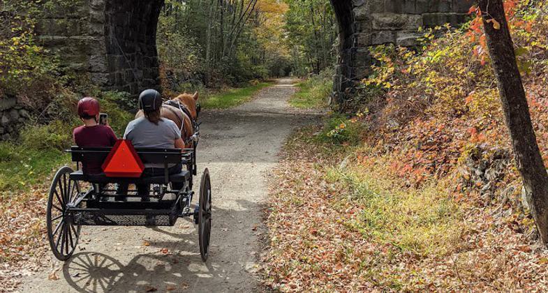 Start of trail in Franklin, MA. Photo by Scott Benoit.