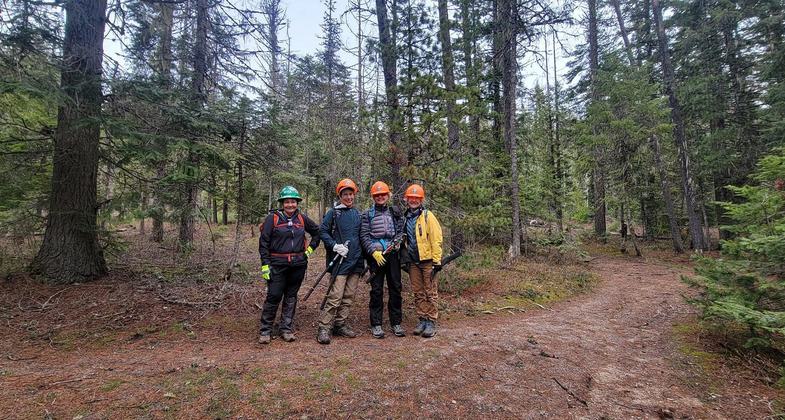 All women volunteer trail crew, Idaho Trails Association, Priest Lake Idaho. Photo by Kristy Canright.