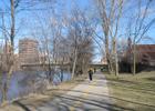 Runner on Lansing River Trail. Photo by Selahi Durusoy/wiki.