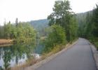 Trail of the Coeur d'Alenes as it follows the river in Idaho. Photo by Todd Murray/wiki.