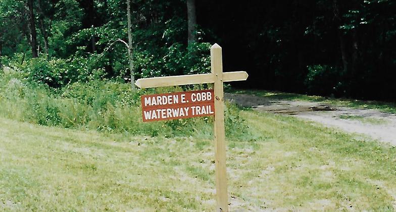 Trail signage. Photo by Chautauqua Parks.