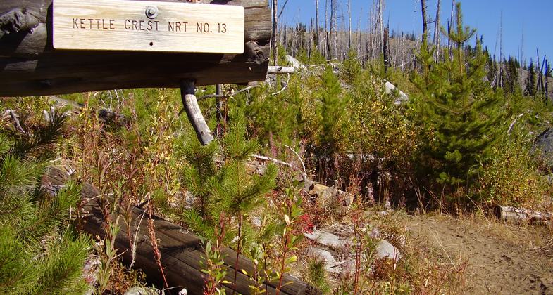 Kettle Crest Trail Sign. Photo by Margaret Hartzell.