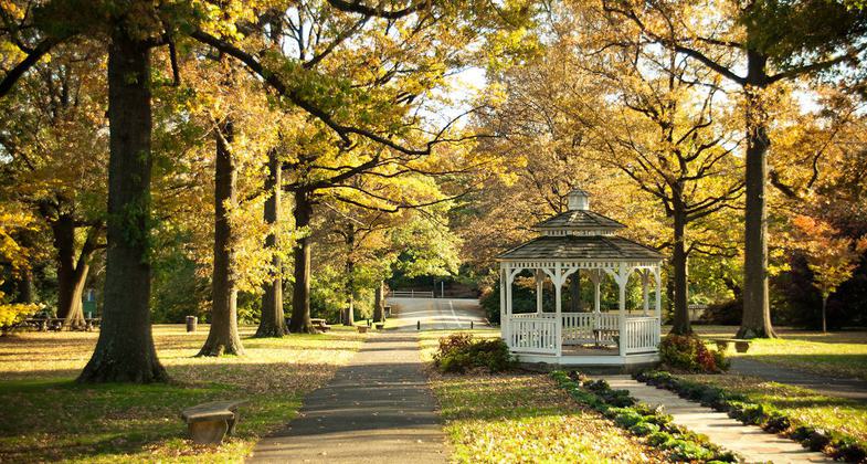 The gazebo by the horticultural center in Fairmount Park West. Photo by Frederikto/wiki.