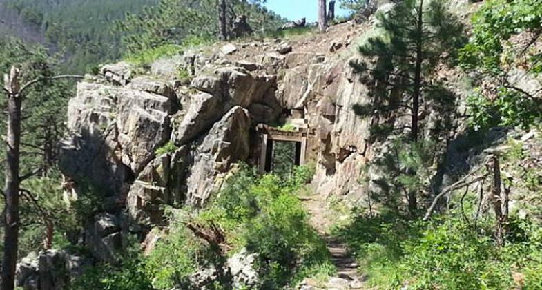 The Flume Trail. Remnants of the mining boom of the 1880s. Photo by Visit Rapid City.