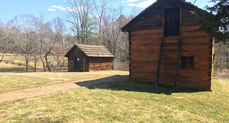 Site features working farm, interpretive history and replica kitchen cabin where Booker T. Washington was born and freed. Photo by Donna Kridelbaugh.