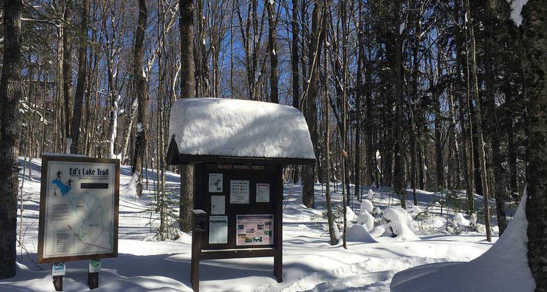 Ed's Lake trailhead in the Nicolet National Forest. Photo by USFS/Nicolet NF.