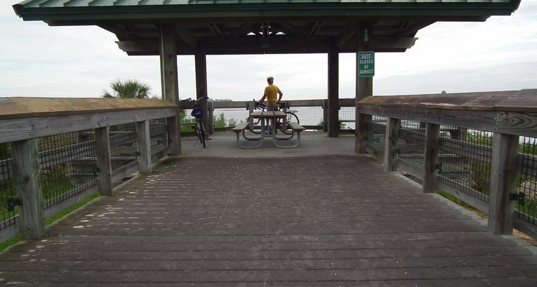 The western terminus of the trail at Withlacoochee Bay on the Gulf of Mexico. Photo by Heather Nagy.