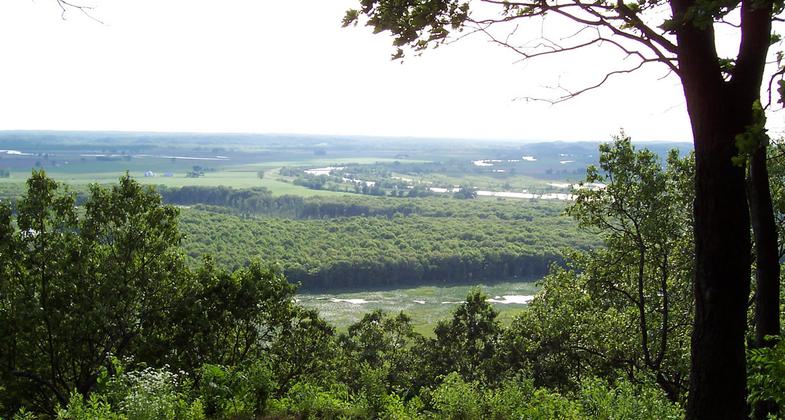 View from the bluffs. Photo by USFS.