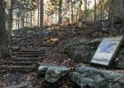The upper trail passes through a prehistoric stone wall built by Native Americans. Photo by Donna Kridelbaugh.