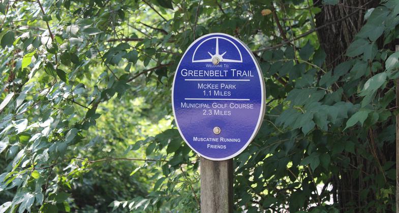 Welcome sign on the Greenbelt. Photo by Kevin Jenison.