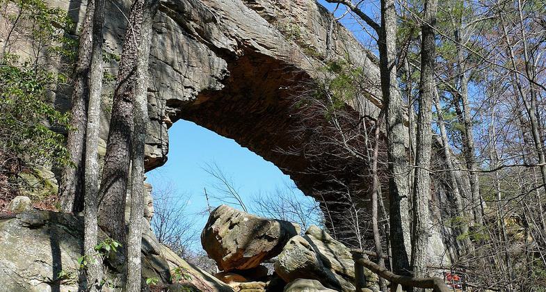 Looking up from beneath the bridge. Photo by Ken Thomas/wiki.