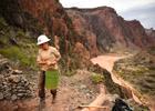 Crew members from the American Conservation Experience maintaining the South Kaibab Trail. Photo by Jessica Plance.