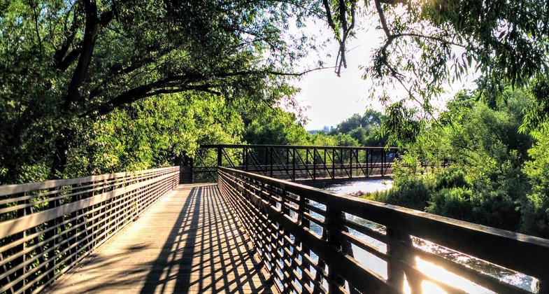 The Poudre Learning Center in Greeley and its historic schoolhouse marks the easternmost point on the Poudre Trail. Photo by Hailey Groo.