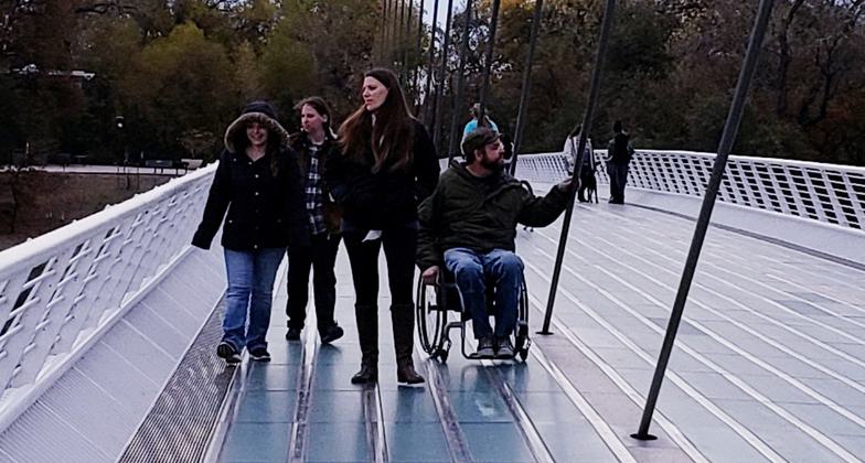 American Trails staff enjoying a stroll on their home base NRT. Photo by Sue Crowe.