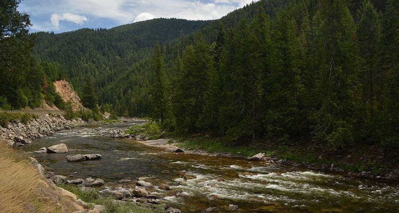 Lochsa river along National historic trail. Photo by Forest Service North Region.