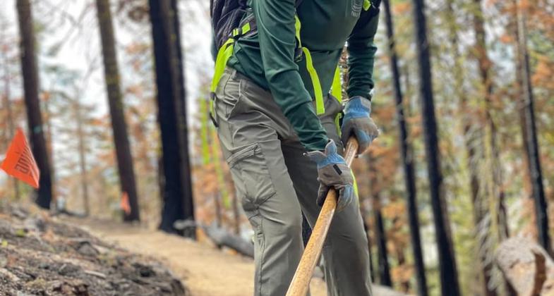 Jenelle Potvin on the Tahoe Rim Trail running home to Truckee. Photo by Lucas Horan.