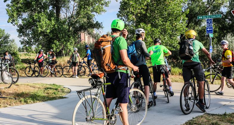 "Bike Congestion" Colorado Bike to Work Day. Photo by Hans T. Reichgelt.