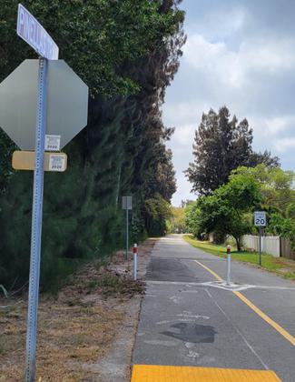 Pinellas Trail along Marine Street in Clearwater. Photo by Sue Crowe.