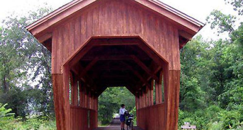 Covered bridge on the Ernst Trail.
