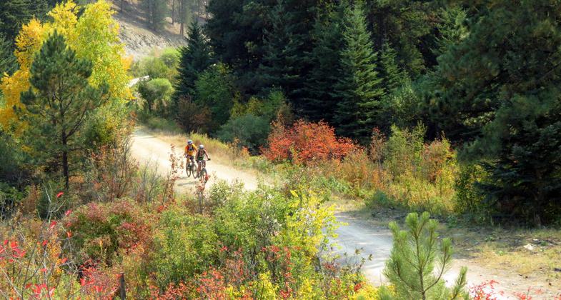 The George S. Mickelson Trail has beautiful fall colors. Photo by Brooke Smith.