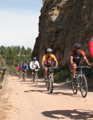 Riders of the Trail Trek coming through Sheep's Canyon and it's rock formations. Photo by Brooke Smith.