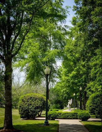 Landscape and statuary along the Kitty Dill Memorial Parkway. Photo by West Point Main Street.