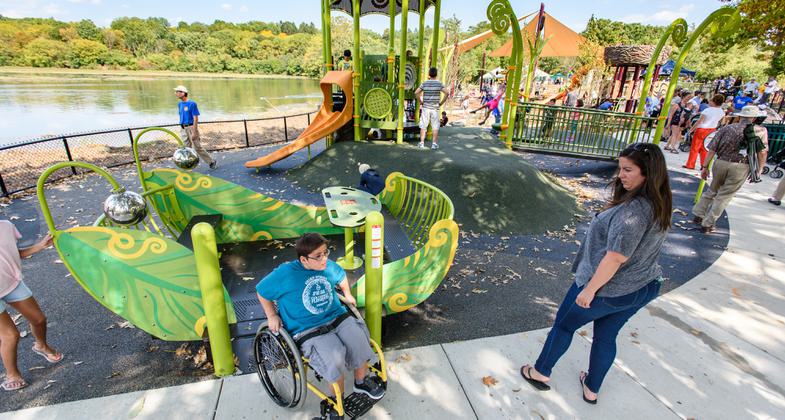 Playground Opening. Photo by Ann Arbor Parks & Recreation.