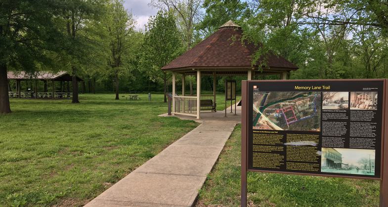 Memory Lane trailhead and gazebo. Photo by Donna Kridelbaugh.