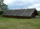 Cathlapotle Plankhouse (a 2005 full-scale replica of a Chinookan-style cedar plankhouse). Photo by Walter Siegmund.