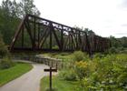 A historic rail crossing of the Oil Creek and Titusville Railroad at Oil Creek State Park. Photo by Jason Pratt.