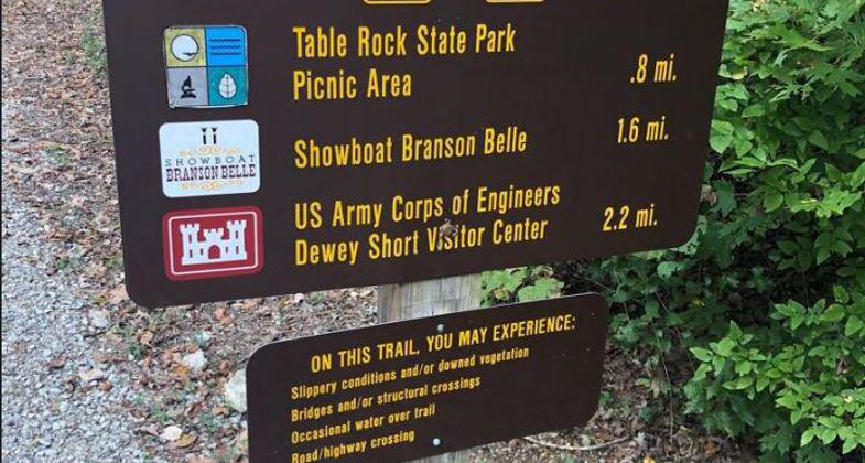 Table Rock Shoreline Trail sign.