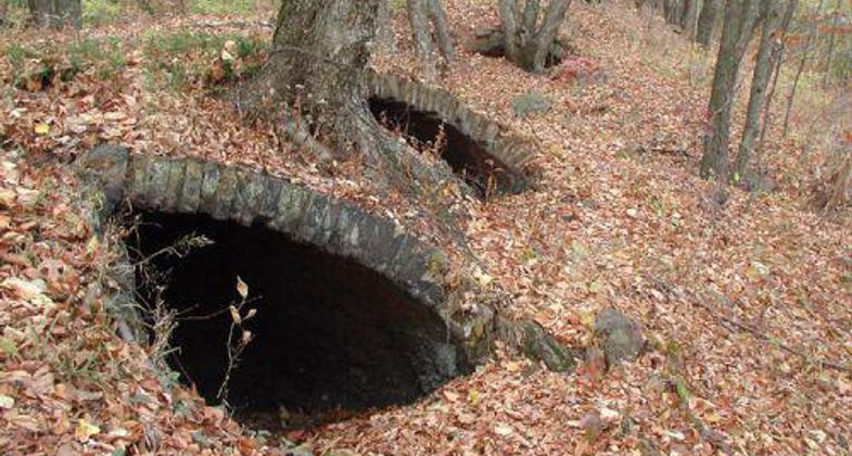 Part of the trail runs along a series of well-preserved coke ovens.