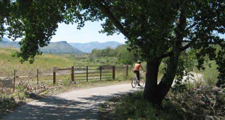Clear Creek Trail looking west towards Golden.