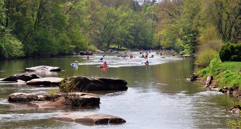 Kayaking on the river near McGees Mills. Photo by Sherri Clukey.
