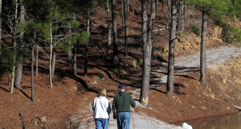 The pier makes a nice rest stop along the walking trail. Photo by John H. Morgan, III.