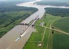 The Lock & Dam at the confluence of the Kaskaskia River and the Mississippi River.