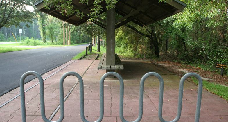 Bike rack and rail section. Photo by Doug Alderson.