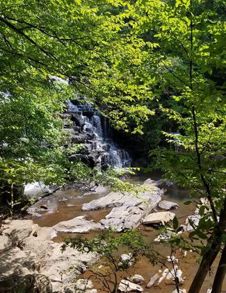 Guided hike to the waterfall. Photo by Tasha Simon.