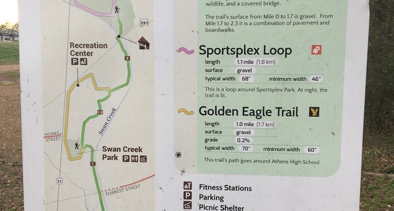 Trail entrance at Athens Sportsplex. Photo by Donna Kridelbaugh.