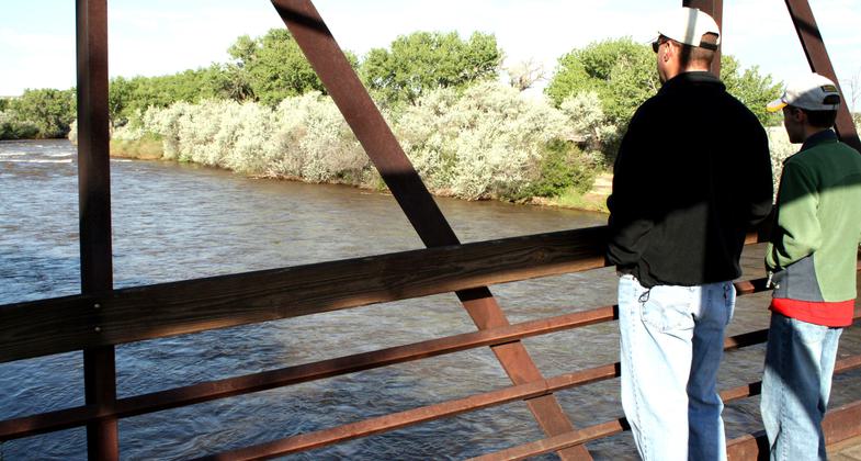 Father Son Time: One of the trail bridges overlooking the Animas River. Photo by Jody Carman.