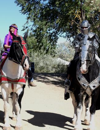 Knight and Damsel: Renaissance Faire performers meandering along the trail. Photo by Jody Carman.