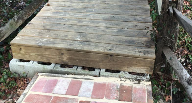 Raised Footpath on White Trail, Croft Farm Trail System. Photo by Lew Gorman III, NRT Ambassador.