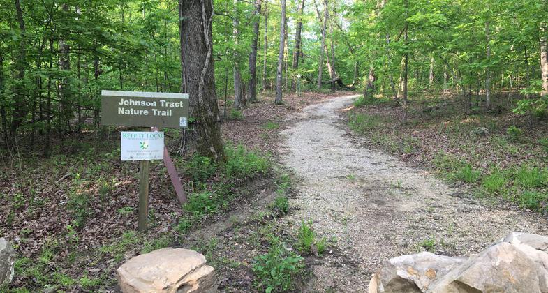 Trail entrance located off of HWY D. Photo by Donna Kridelbaugh.