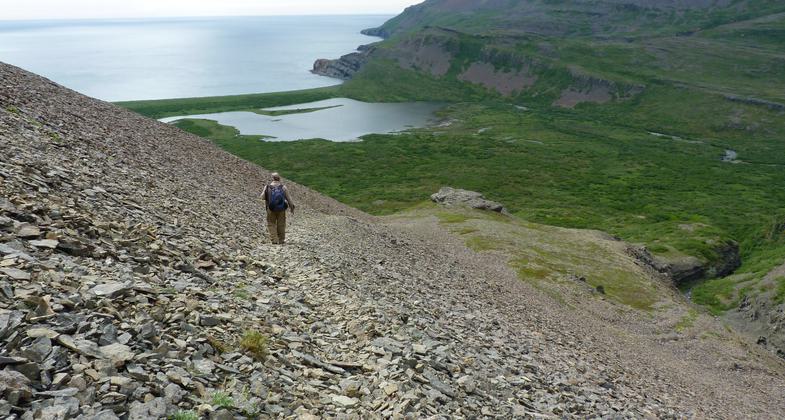 Hiking the eastern section of the Kanatak Trail. Photo by Julia Pinnix, USFWS
