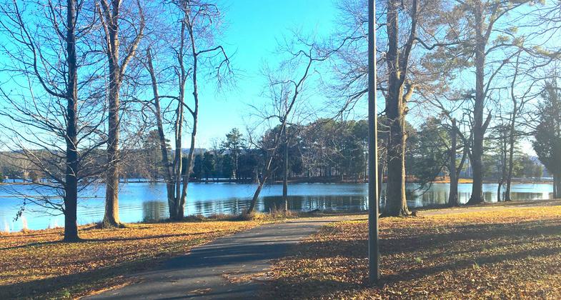 The paved trail is open to pedestrians only. Photo by Donna Kridelbaugh.