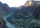 The confluence of Bright Angel Creek with the Colorado River from the River Trail above Phantom Ranch in Grand Canyon National P. Photo by Fredlyfish4.