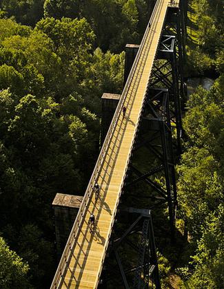 Trail users enjoy High Bridge Trail State Park