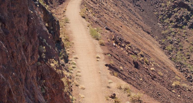 Visitors enjoying the "dog friendly" Historic Railroad Trail at Lake Mead NRA. Photo by Andrew Cattoir.