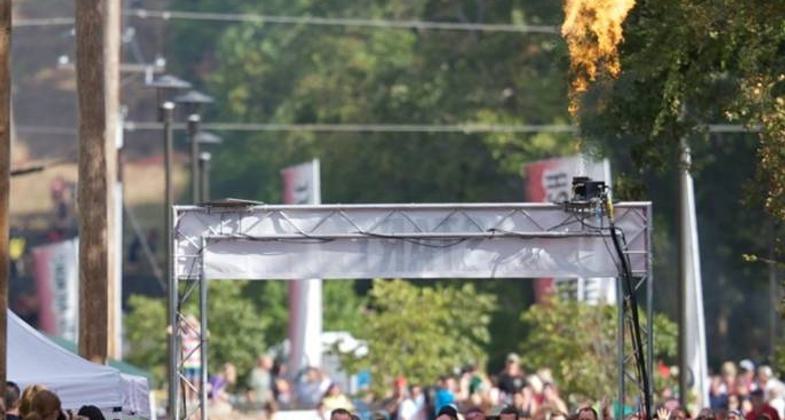 Mountain Biker on trail.